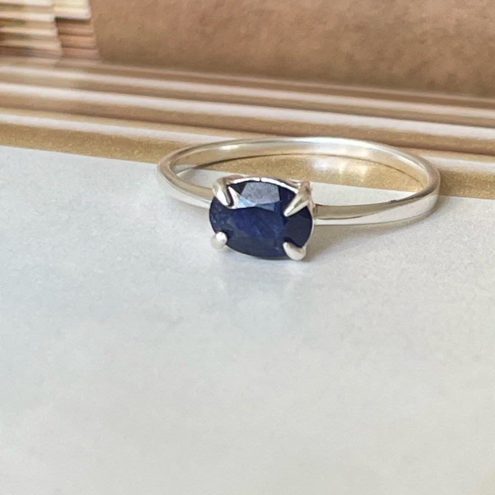 925 Sterling Silver natural Blue Sapphire Ring! Us: 7 & 8 “Royal Delicacies”